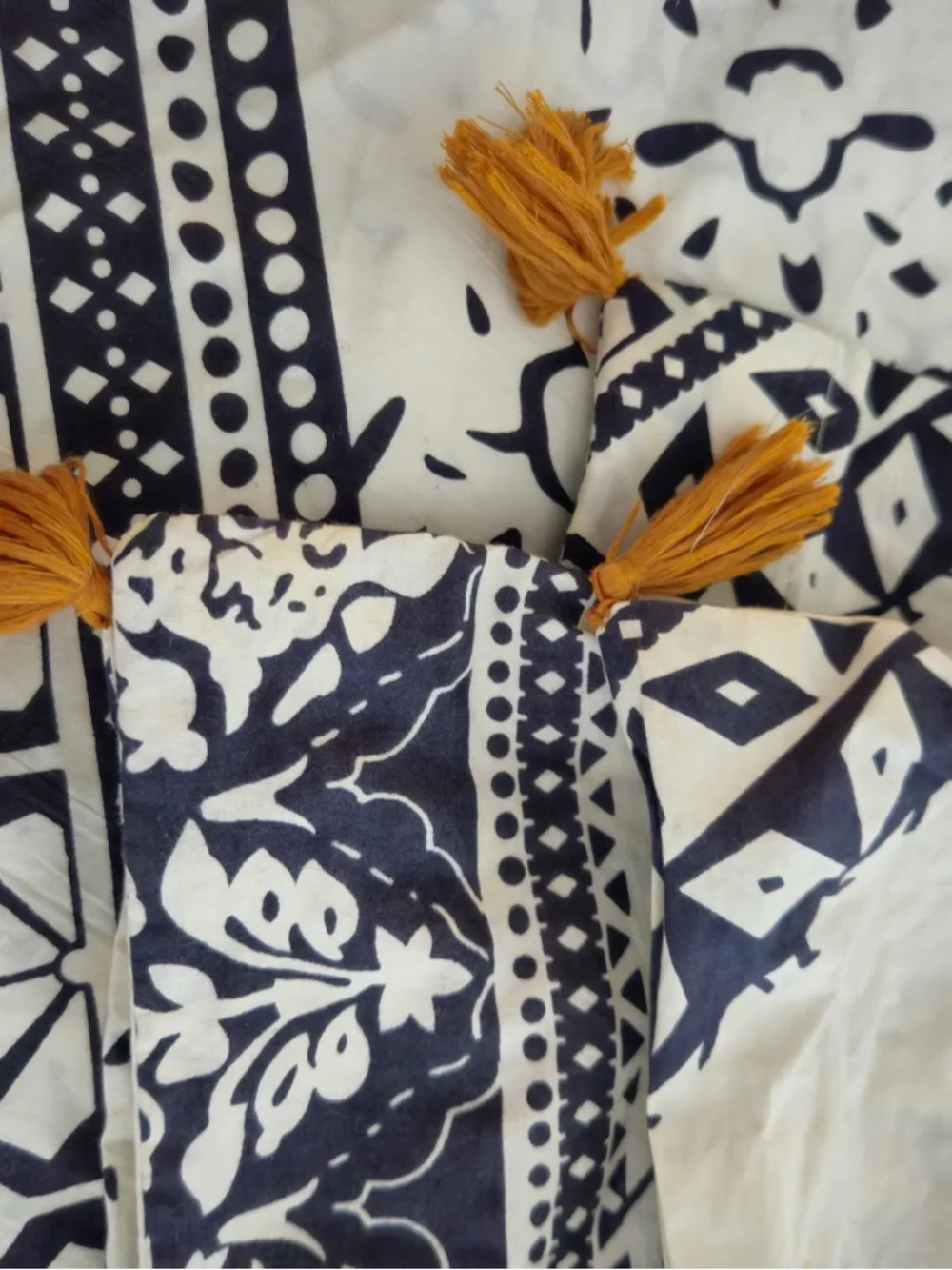 Anthropologie Bandana cotton bedding collection reversible queen duvet w/ shams